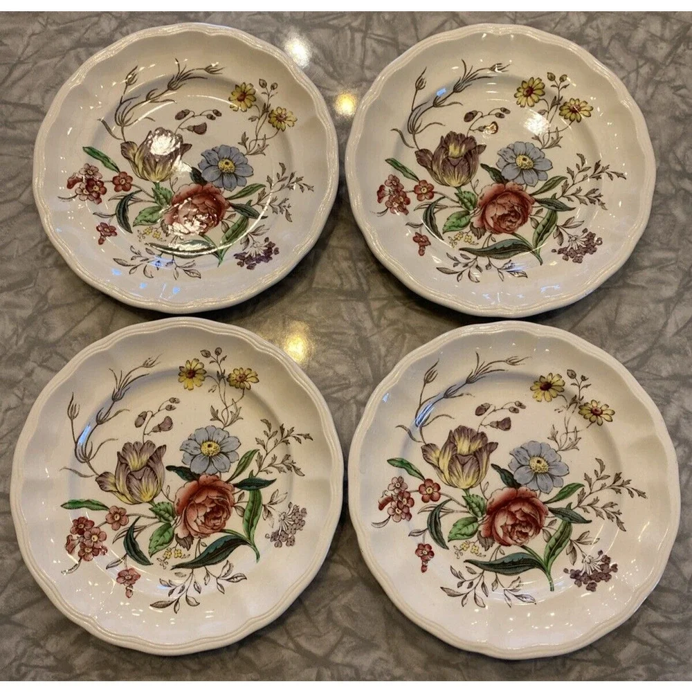 SPODE Copeland Great Britain GAINSBOROUGH Bread PLATES 6.75” Set of 4 Vintage
